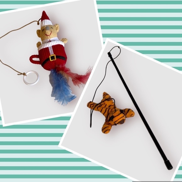 Other - 🦄 Knit Mouse in a Cup Feather Cat Toy and Crinkle Tiger Pole Toy